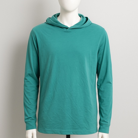 Johnnie-O Teal Hooded Long Sleeve Shirt Size XL - Picture 1 of 5